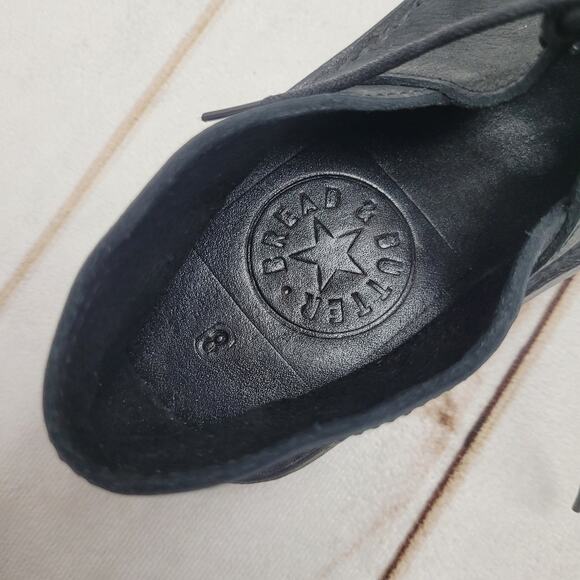 Bread & Butter Italy black leather toe strap sandals moccasins chunky - Picture 9 of 9